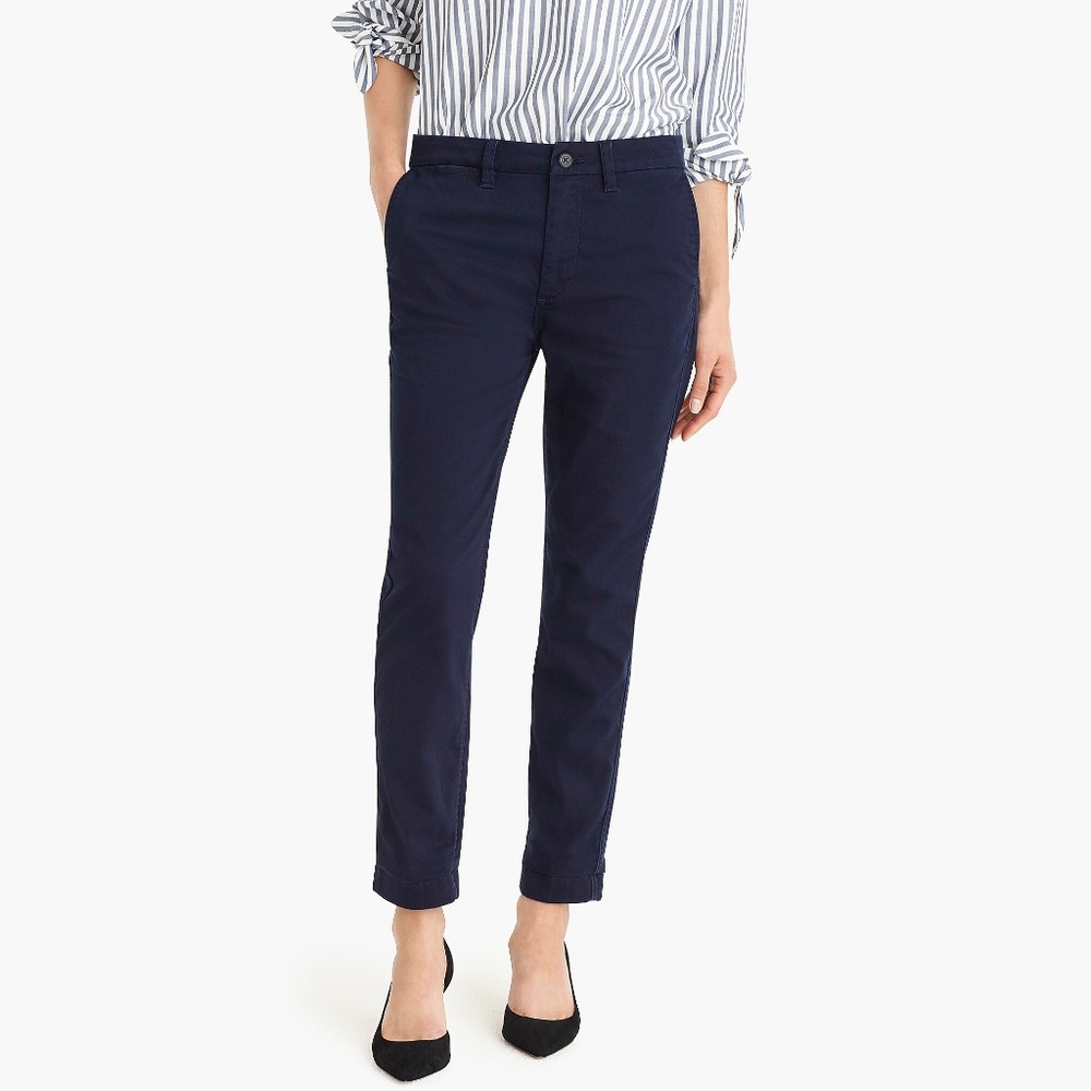J. Crew High-Rise Slim Boy Chino Pant Navy 24